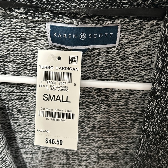 NWT KAREN SCOTT Women's Turbo Colorblocked Cardigan - Picture 4 of 4